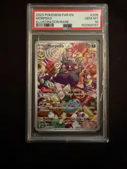 2023 Pokemon Paradox Rift Morpeko 206 IR PSA 10 CRACKED SLAB (see description) - Image 1