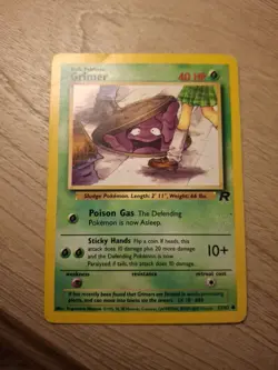 Pokemon TCG Grimer Team Rocket Card 57/82 Regular LP WOTC 1999 Vintage - Image 1