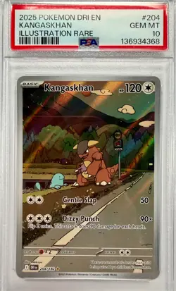 2025 Pokemon DRI EN Kangaskhan Illustration Rare 204/182 PSA 10 GEM MINT - Image 1