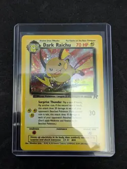 Wizards of the Coast Pokemon TCG Team Rocket Dark Raichu 83/82 Holo Secret Rare - Image 1
