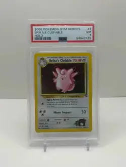 Pokemon TCG Erika's Clefable Gym Heroes 3/132 Holo Rare PSA 7 2000 English - Image 1