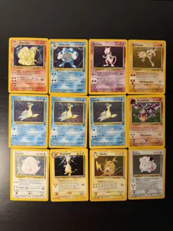 Vintage Pokemon Binder Collection Lot of 12 Holo Cards WOTC Swirls 1999-2000 - Image 1
