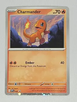 POKEMON CHARMANDER SVP047 PROMO BLACK STAR COSMOS HOLOFOIL WITH SWIRL NM CARD - Image 1