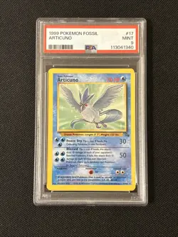 Pokemon Articuno 17/62 Fossil Regular *PSA 9* Freshly Graded Card - Image 1