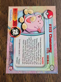 Pokemon Card - Chansey #113 - Topps Series 2 - Blue Logo - Image 4