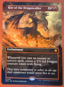 MTG: RITE OF THE DRAGONCALLER, 0331, MYTHIC , REGULAR FINISH, FDN, NM - Image 1