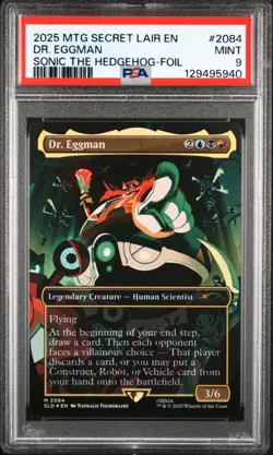MTG Dr Eggman FOIL PSA 9 MINT Robotnik Sonic the Hedgehog Magic SLD #2084 - Image 1