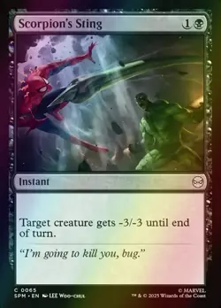 FOIL Scorpion's Sting NM Spider-Man Set MTG Magic the Gathering Black Eng Card - Image 1