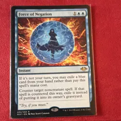 x1 Force of Negation 052/254 Modern Horizons Rare Blue Instant Regular EN MTG - Image 1