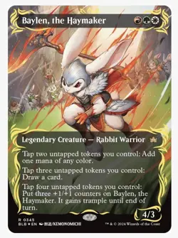 Baylen, the Haymaker (Borderless) (Raised Foil) Bloomburrow Foil - Image 1
