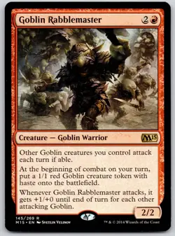 Goblin Rabblemaster 145 Rare Magic 2015 (M15) Magic: The Gathering LP - Image 1