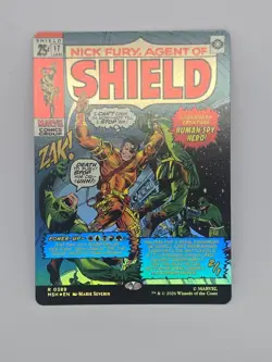 Magic The Gathering Marvel "Nick Fury, Agent Of SHIELD" 0389 FOIL BORDERLESS NM - Image 1
