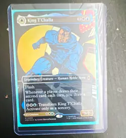 Marvel MTG Marvel Super Heroes King T'Challa 0399 Foil Mythic Transform - Image 1