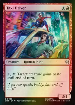 FOIL Taxi Driver NM Spider-Man Set MTG Magic the Gathering Red English Card - Image 1