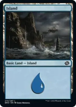 Island (270) -Foil Light Play MTG The Brothers' War - Image 1