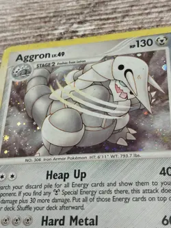 Aggron 1/123 Pokemon Mysterious Treasures Holo Card HP Heavy Play - Image 2