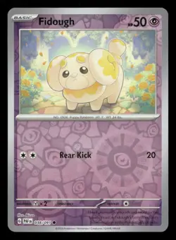 Fidough 038/091 Paldean Fates Reverse Holo NM/M Pokemon - Image 1