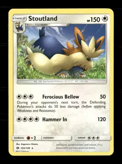 Stoutland 105/149 SM Base Set NM/M Pokemon - Image 1