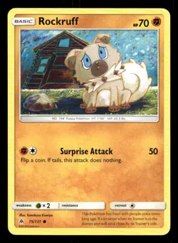 Rockruff 75/131 Forbidden Light LP Pokemon - Image 1