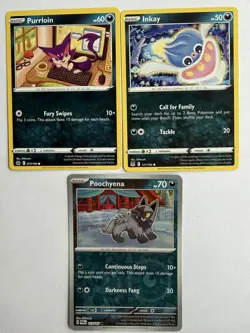 Shibuzoh. Artist Pokemon TCG - Darkness Type - 3 card lot - cute cards! - Image 1