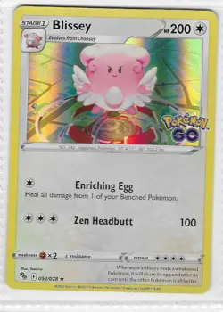 Blissey 052/078 Holo Rare Pokemon GO Pokemon Holo Near Mint - Image 1