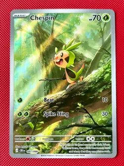 Chespin 087/086 ME Chaos Rising Illustration Rare Holo Pokemon TCG NM - Image 1