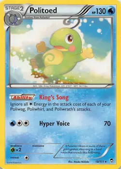 POLITOED 18/111 R FURIOUS FISTS POKEMON HP - Image 1