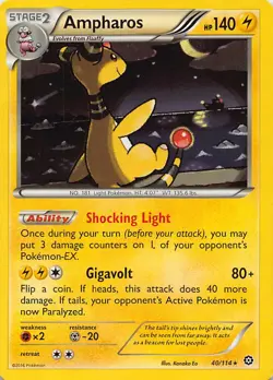 AMPHAROS 40/114 HOLO R STEAM SIEGE POKEMON HOLO HP - Image 1