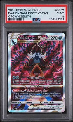 2023 POKEMON SWORD & SHIELD CROWN ZENITH FULL ART/HISUIAN SAMUROTT VSTAR PSA 9 - Image 1