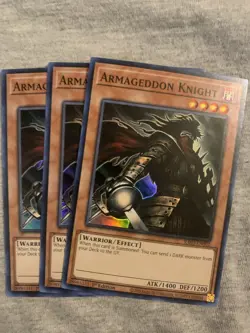 Yugioh! 3x Armageddon Knight RA03-EN002 Super Rare 1st Ed NM - Image 1