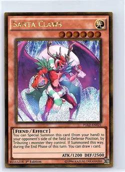SANTA CLAWS PGL2-EN021 PREMIUM GOLD: RETURN OF THE BLING YU-GI-OH UNLIMITED MP - Image 1
