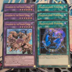 3 x CH02-EN041 Charmers of the Grand Circle & ex EN034 Magicalized Fusion YuGiOh - Image 1