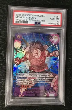 PSA 10 - ONE PIECE PRB02 EN - MONKEY D. LUFFY #061 - SPECIAL ALTERNATE ART - Image 1