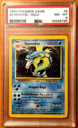 Pokemon 1999 Base Set Gyarados #6 - Holo Rare - PSA 8 NM-MT - Image 1