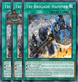 Yugioh! 3x Tri-Brigade Hammer DOOD-EN068 Super Rare 1st Ed NM - Image 1
