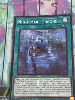Yugioh 1x Nightmare Throne Prismatic Secret Rare MP25-EN072 2025 Mega-Pack NM - Image 1
