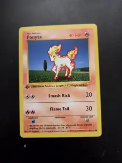 Pokemon Ponyta 1st Edition Common Card Base Set Shadowless 60/102 40 HP 1999 - Image 1