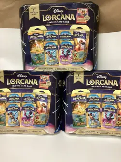 3 Pack Disney Lorcana Trading Card Game 2 Decks 4 Booster Packs 1 Promo Sealed - Image 1