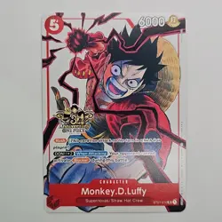 One Piece TCG - Monkey D. Luffy ST01-012 3rd Anniversary Card Stamped English NM - Image 1