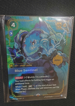 Riftbound Promotional Card - Unleashed - Blue Sentinel Judge Stamped - Image 1