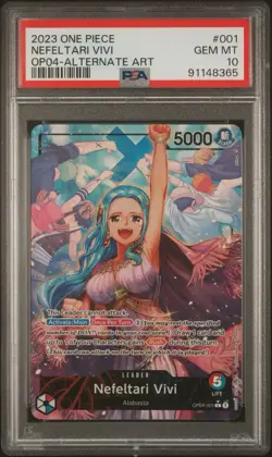 2023 ONE PIECE OP04-KINGDOMS OF INTRIGUE 001 NEFELTARI VIVI ALTERNATE ART PSA 10 - Image 1