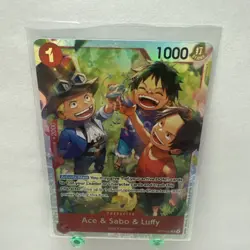 Namco Ace & Sabo & Luffy OP13-007 Carrying on His Will SR Foil 1000 Power - Image 1