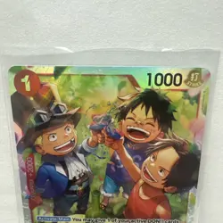 Namco Ace & Sabo & Luffy OP13-007 Carrying on His Will SR Foil 1000 Power - Image 2
