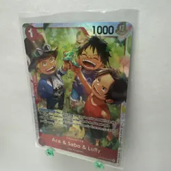 Namco Ace & Sabo & Luffy OP13-007 Carrying on His Will SR Foil 1000 Power - Image 4