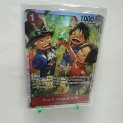 Namco Ace & Sabo & Luffy OP13-007 Carrying on His Will SR Foil 1000 Power - Image 5