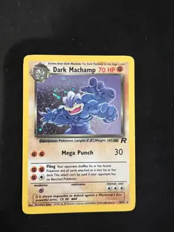 Dark Machamp 10/82 Team Rocket Holo Swirl Wotc Pokemon Card MP - Image 1