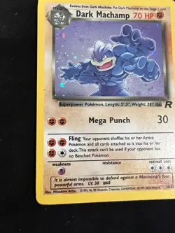 Dark Machamp 10/82 Team Rocket Holo Swirl Wotc Pokemon Card MP - Image 4