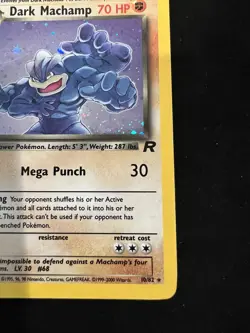 Dark Machamp 10/82 Team Rocket Holo Swirl Wotc Pokemon Card MP - Image 5