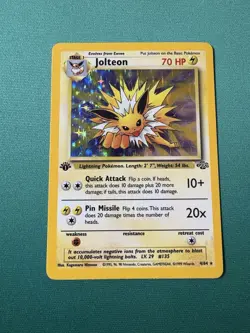 Pokemon Cards: 1st Edition Jungle Rare: Jolteon 20/64 - Image 1