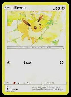 Pokemon Card Lost Thunder Eevee 155/214 Common - Image 1
